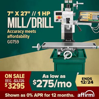 Banner for Affirm - G0759 Mill/Drill