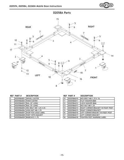 Part Diagram for D2058A