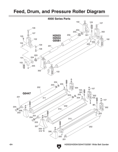 Parts for G0447 37