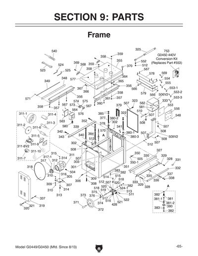 Parts for G0449 37