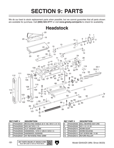 Part Diagram for G0454ZX