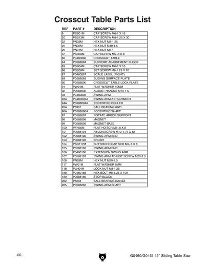 Part Diagram for G0460