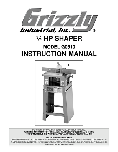 Part Diagram for G0510