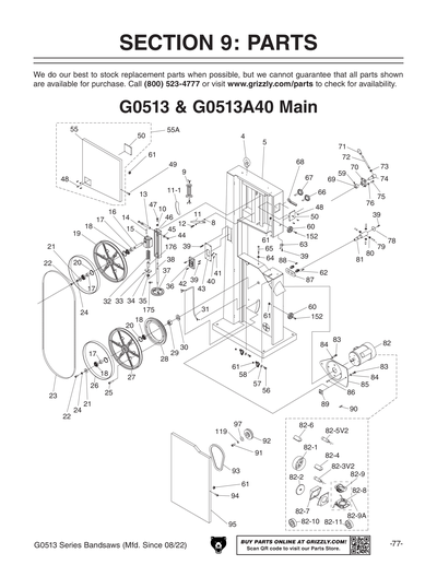 Part Diagram for G0513