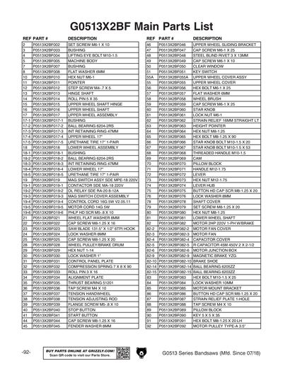 Part Diagram for G0513ANV