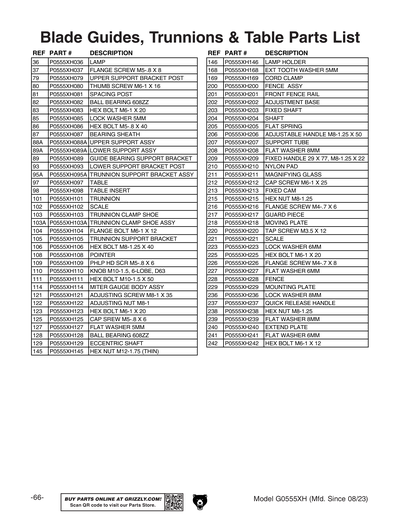 Part Diagram for G0555XH