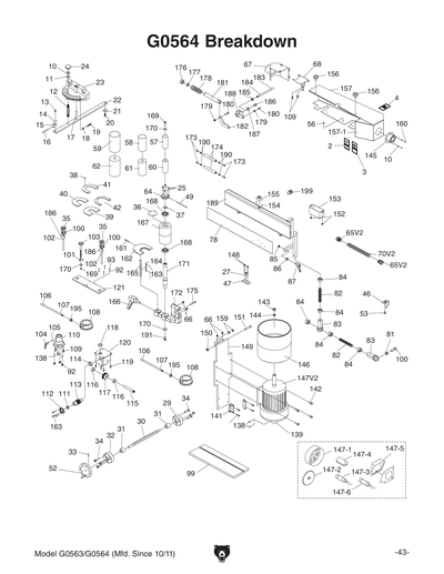 Part Diagram for G0564