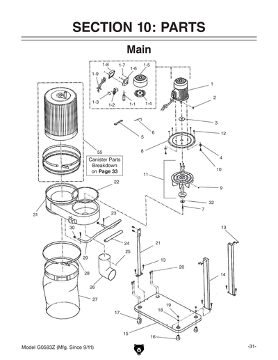 Part Diagram for G0583Z
