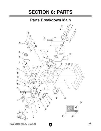 Parts for G0597 10