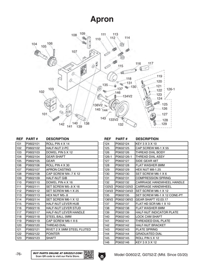 Part Diagram for G0602