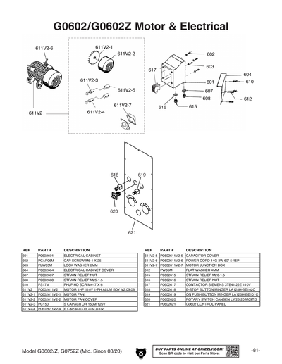 Part Diagram for G0602