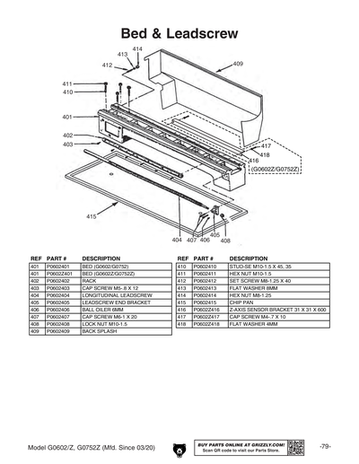 Part Diagram for G0602Z