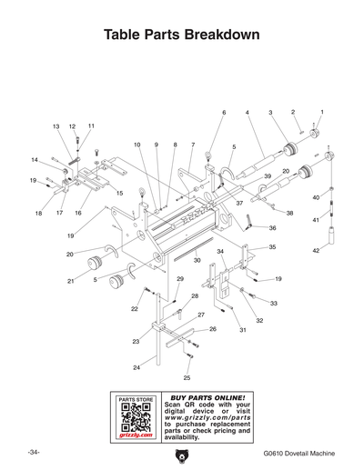 Parts for G0610 11-1/4