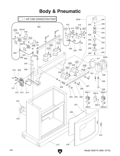 Part Diagram for G0611X