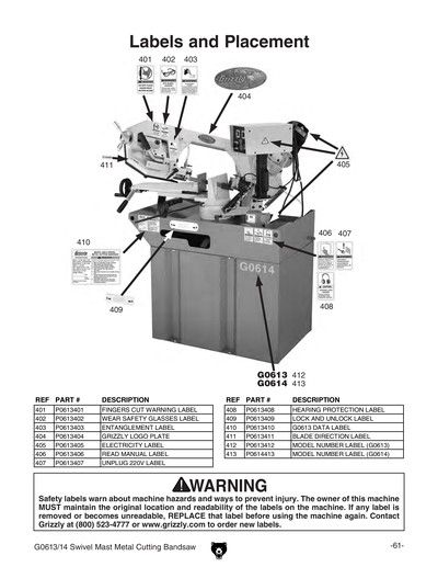 Part Diagram for G0614