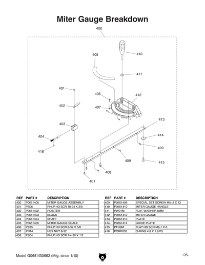 Part Diagram for G0651