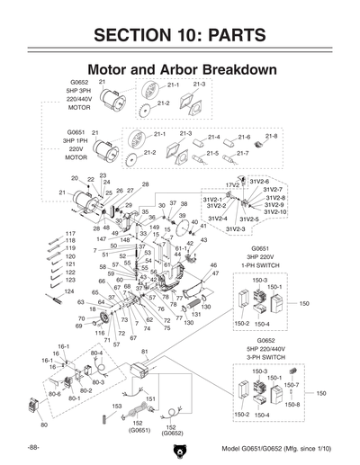 Part Diagram for G0652