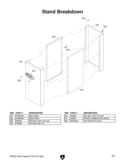 Part Diagram for G0665