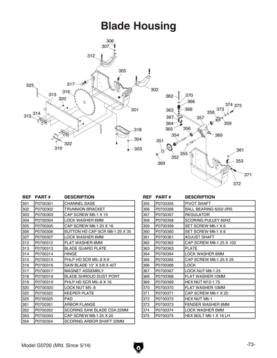 Part Diagram for G0700