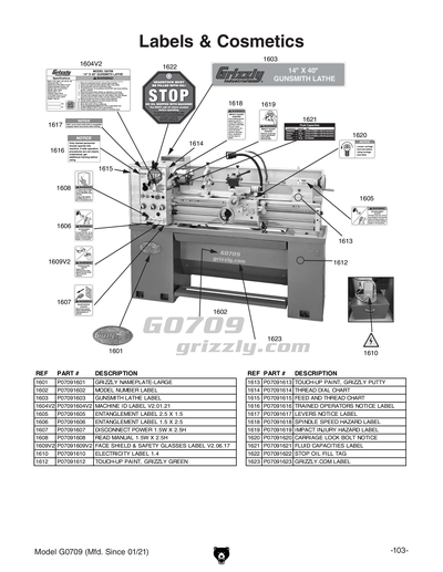 Part Diagram for G0709
