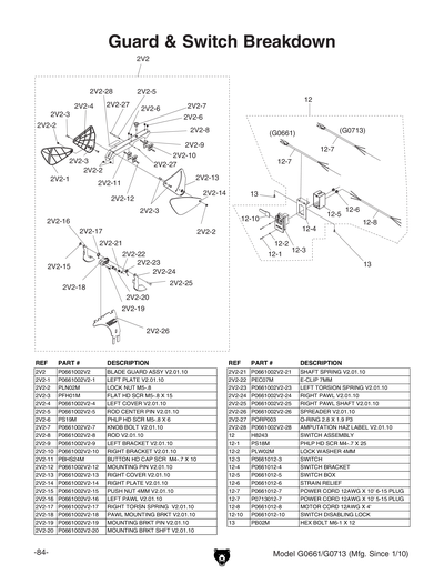 Part Diagram for G0713
