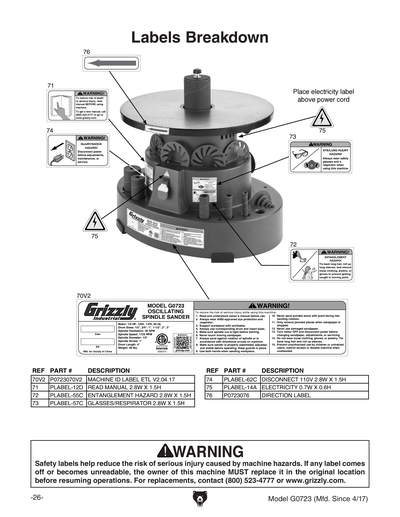 Part Diagram for G0723