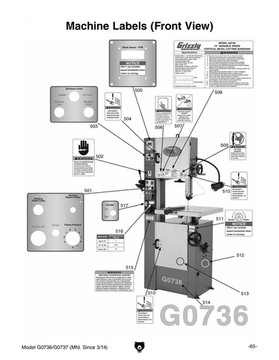 Part Diagram for G0737
