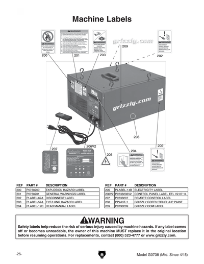 Part Diagram for G0738