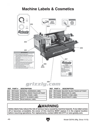 Part Diagram for G0745