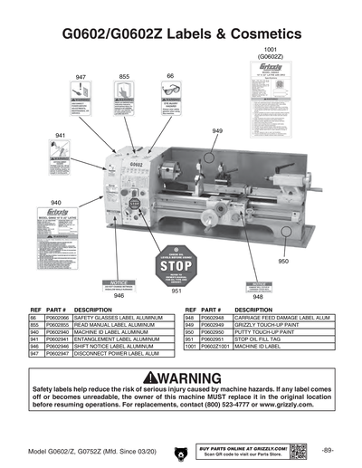 Part Diagram for G0752