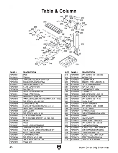 Part Diagram for G0754