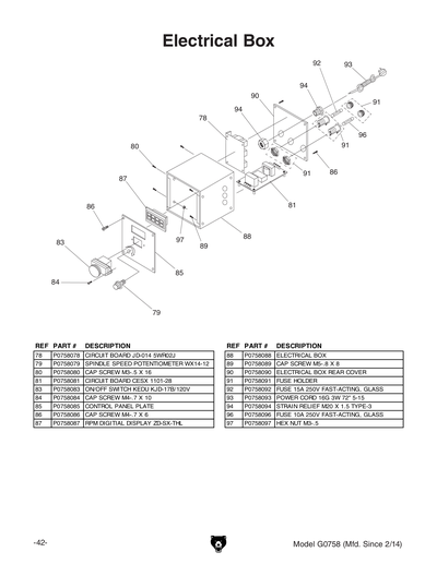 Parts for G0758 6