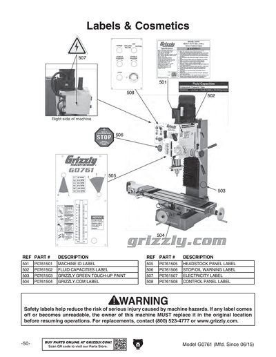 Part Diagram for G0761