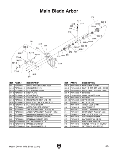 Part Diagram for G0764