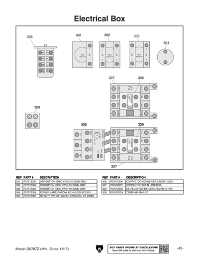 Parts for G0767Z 4
