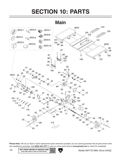 Part Diagram for G0771Z