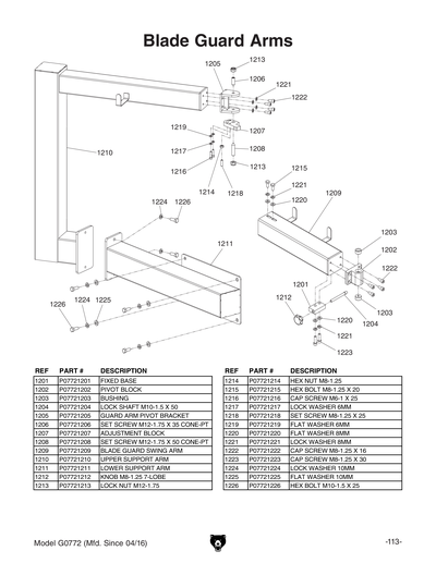 Part Diagram for G0772