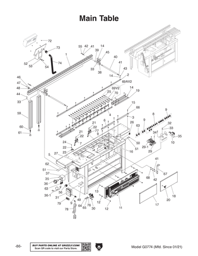 Parts for G0774 Automatic Edgebander - Grizzly Industrial, Inc.