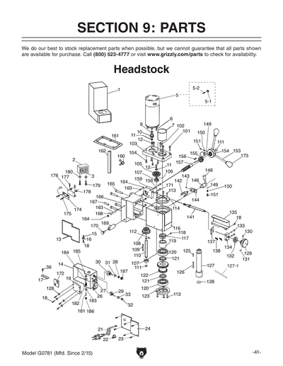 Part Diagram for G0781