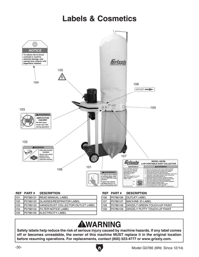 Part Diagram for G0786