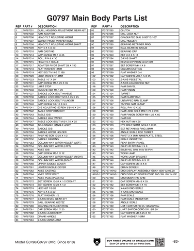 Part Diagram for G0797