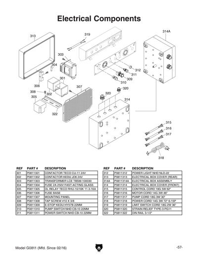 Part Diagram for G0811
