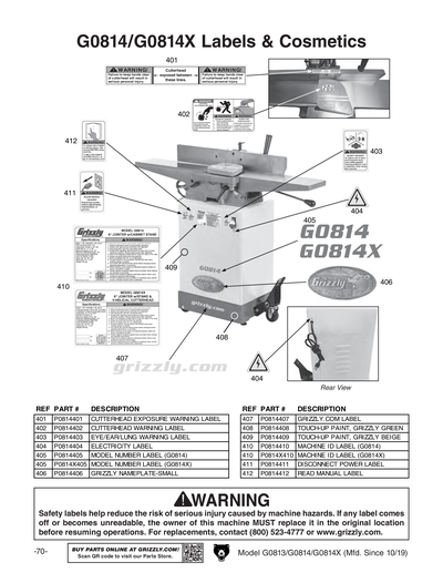 Part Diagram for G0813