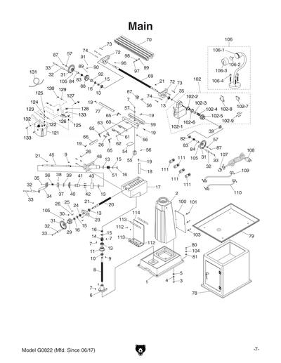 Part Diagram for G0822