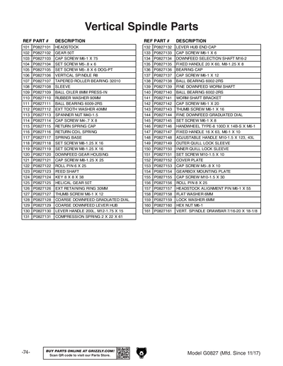 Part Diagram for G0827