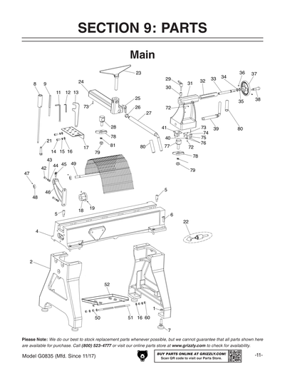 Part Diagram for G0835