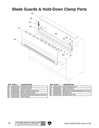 Part Diagram for G0845P
