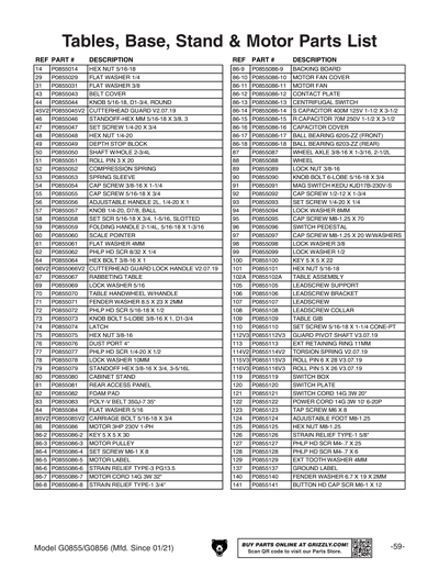 Part Diagram for G0855