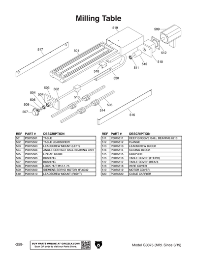 Part Diagram for G0875