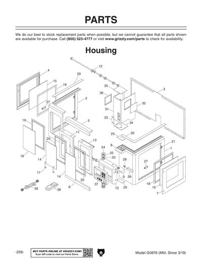 Parts for G0876 8